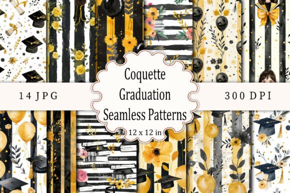 Coquette Graduation Seamless Patterns