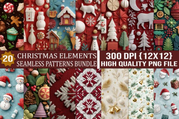 Evaluating the Christmas Elements Seamless Patterns Set for Creative Projects