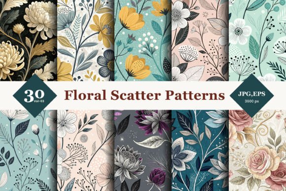 Floral Scatter Seamless Patterns 03: A Comprehensive Guide to Botanical Design Assets
