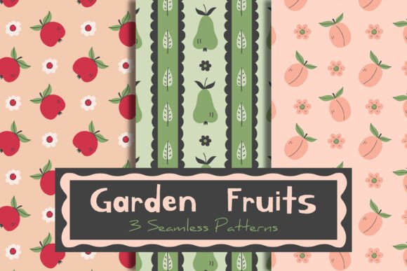 Garden Fruits Seamless Patterns Papers