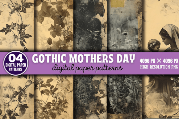 Gothic Mothers Day Digital Patterns 1