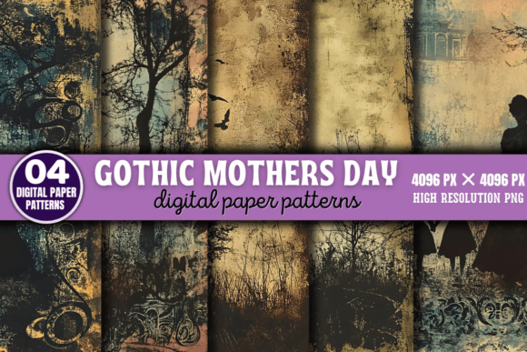 Gothic Mothers Day Digital Patterns 3
