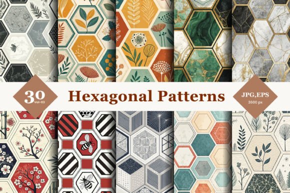 Hexagonal Seamless Patterns 03