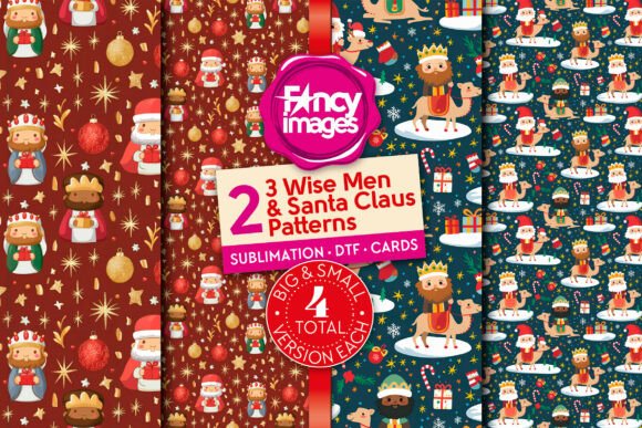 Integrating 2 Three Wise Men and Santa Patterns into Creative Design Projects