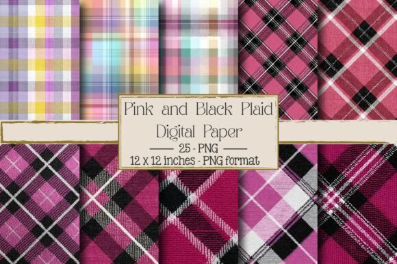 Pink and Black Plaid Patterns