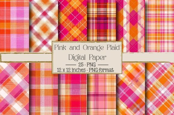 Pink and Orange Plaid Patterns