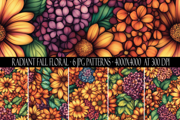 Radiant Fall Floral Seamless Patterns