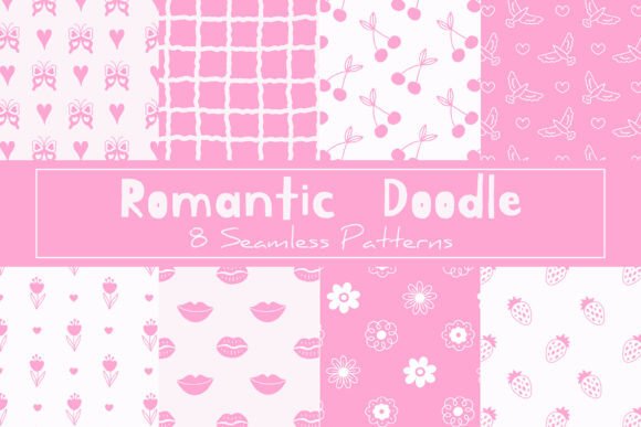 Romantic Doodle Seamless Patterns Papers