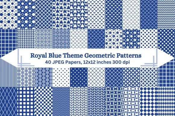 Royal Blue Theme Geometric Patterns