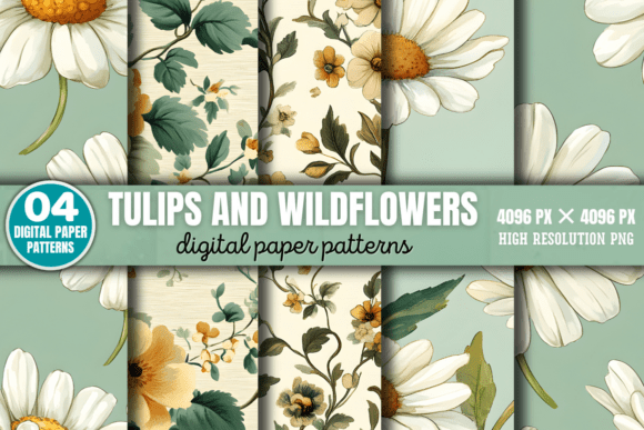 Spring Flowers and Leaves Patterns 2