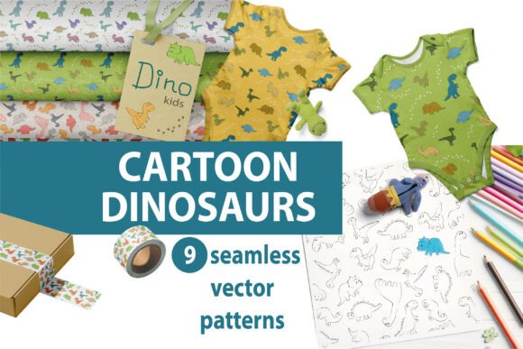 Unlocking Creativity with Cute DINOSAURS Seamless Vector Patterns