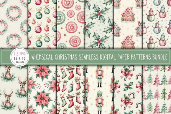 Whimsical Christmas Seamless Patterns